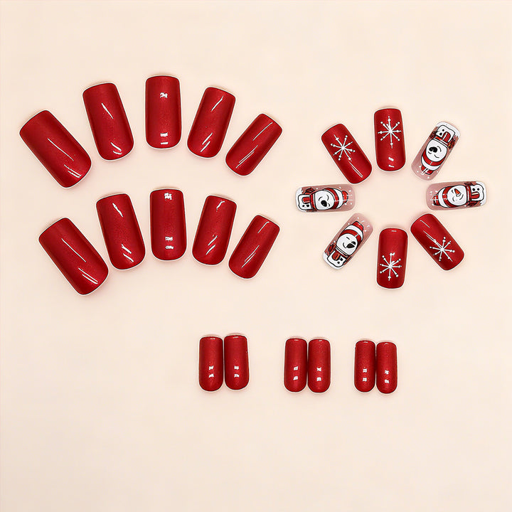 Festive artificial nails with snowman design Bowlift