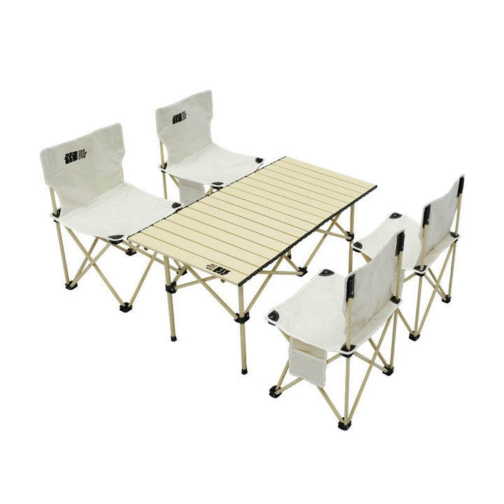 Folding Camping Table With Two Additional Chairs Bowlift