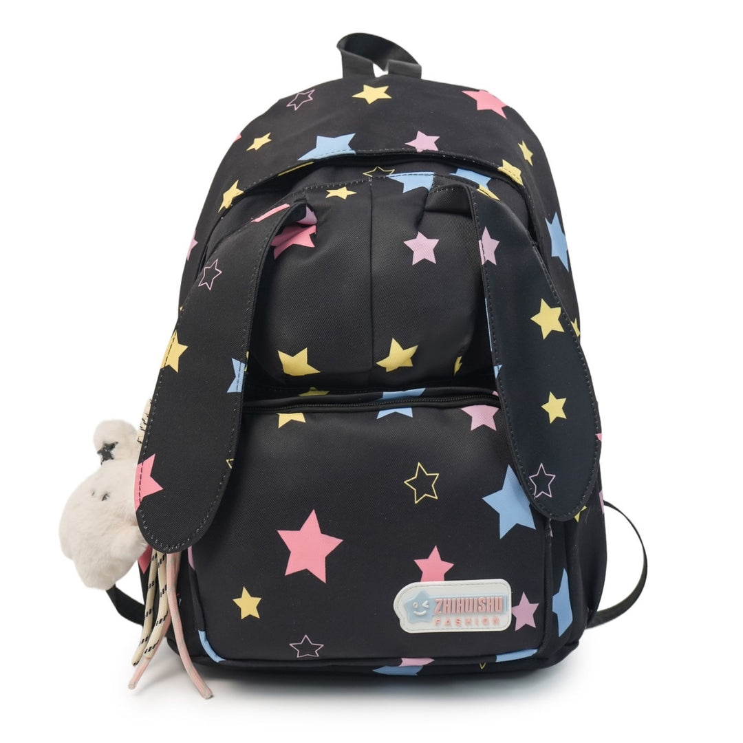 Cute Animal Ears Star Print School Backpack Bowlift