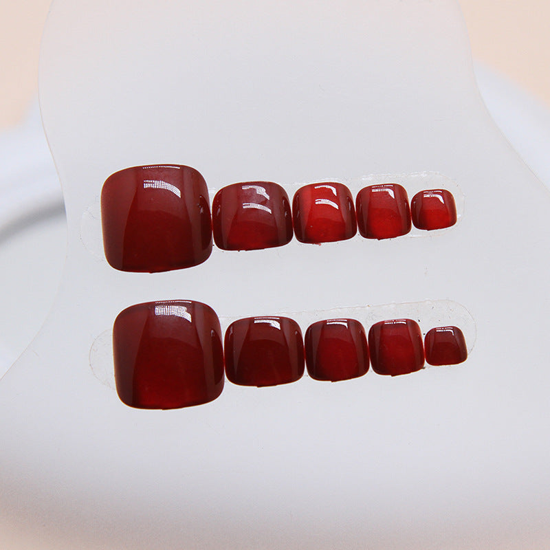 Premium Gel Finish Press-On Toenail Set Bowlift