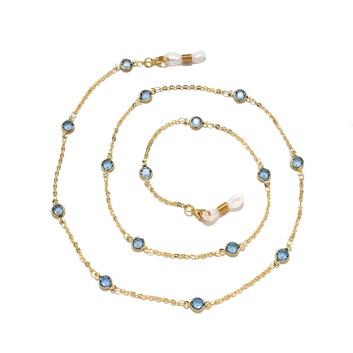 Elegant Crystal-Embellished Eyewear Chain Bowlift