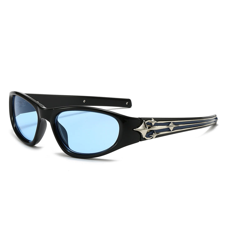 Women's sporty sunglasses in a modern design with a stylish metal frame Bowlift