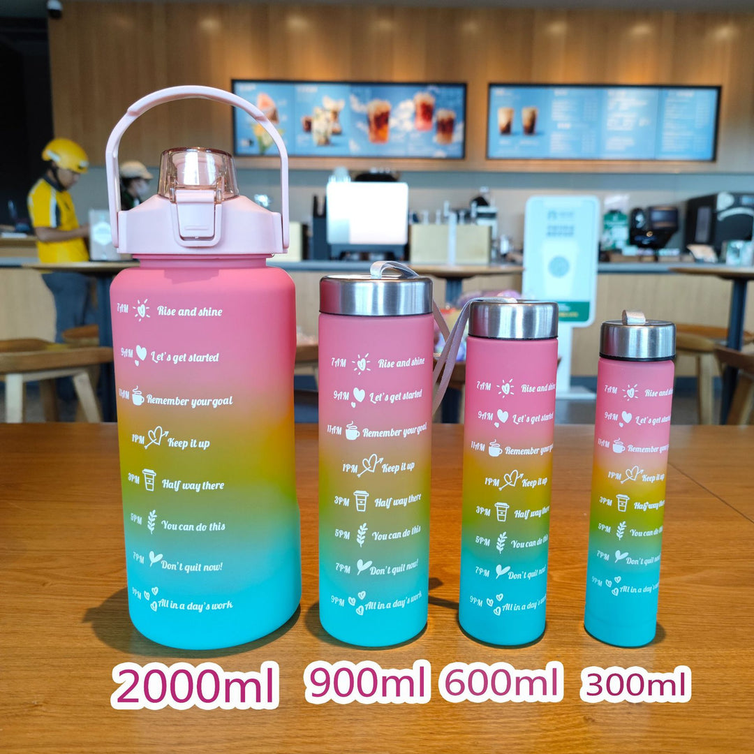 Ladies' Motivation Water Bottle with Time Scale and Ergonomic Design Bowlift