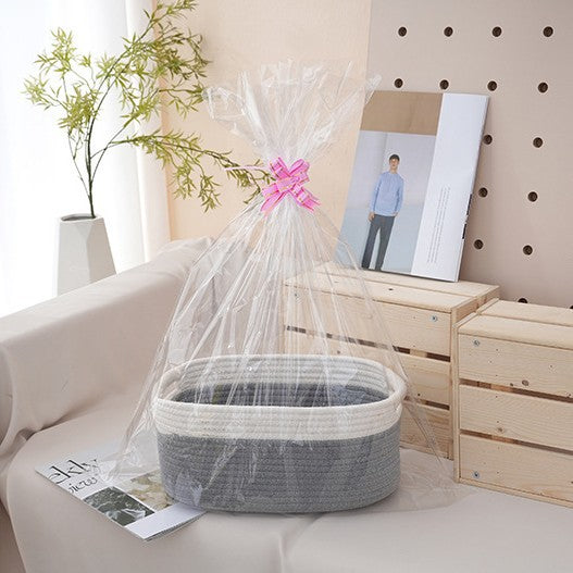 Natural storage basket with ribbons Bowlift