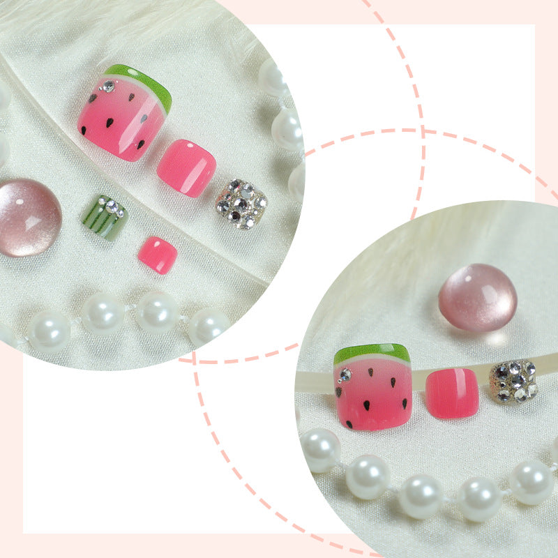Watermelon-Themed Press-On Nails Bowlift