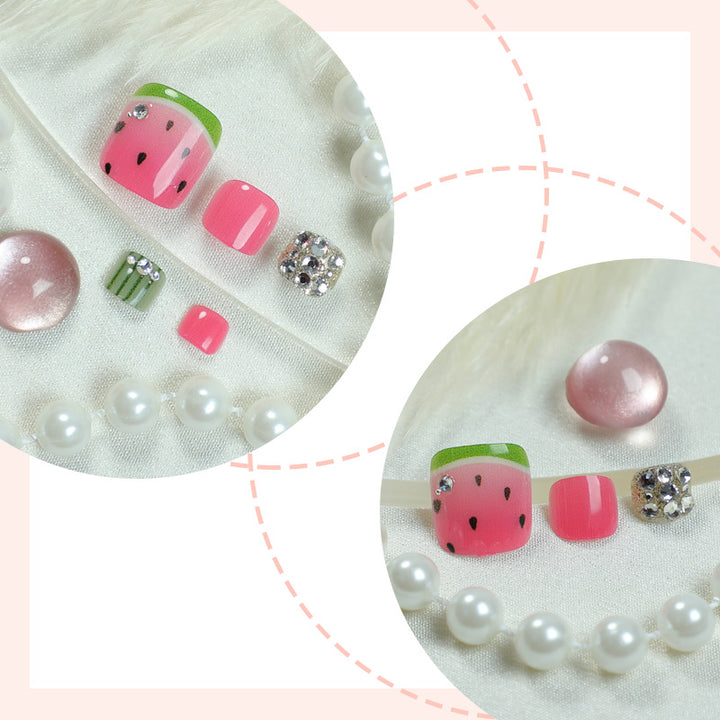 Watermelon-Themed Press-On Nails Bowlift