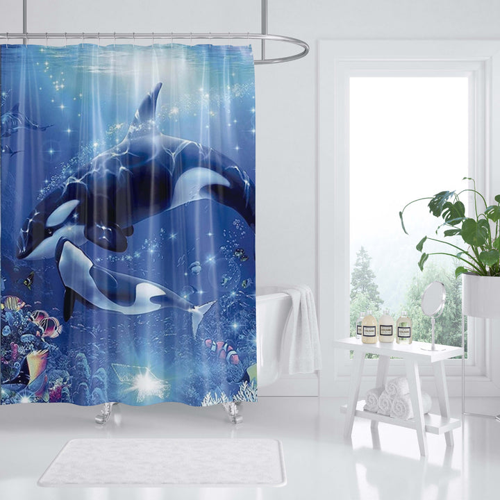 Ocean-Themed Art Shower Curtain Bowlift