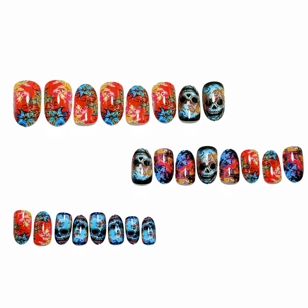 Artificial Nails in Extravagant Skull Design Bowlift