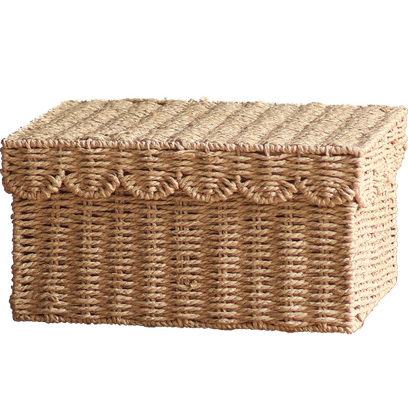 Storage basket with lid and reed design Bowlift