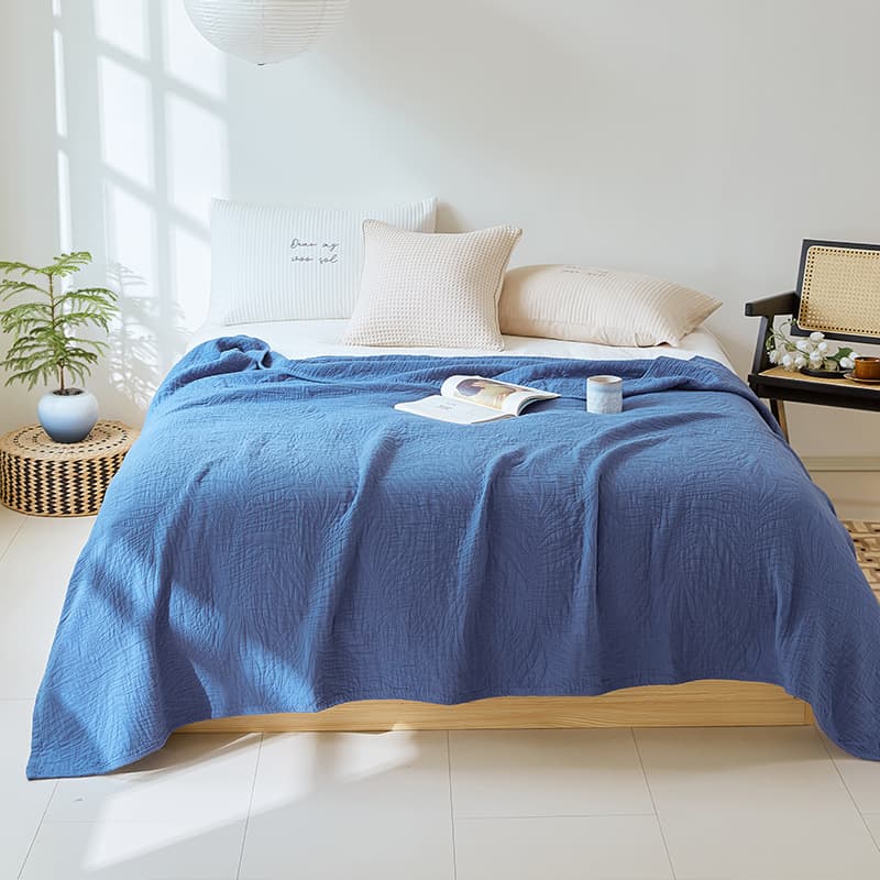 Summer Cooling Breathable Textured Pure Cotton Gauze Blanket | Bowlift