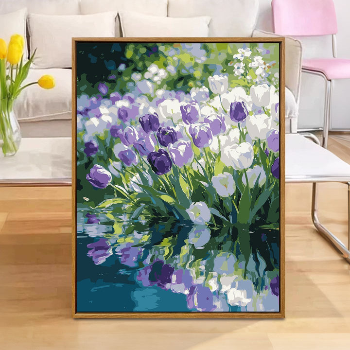 Floral Reflection Canvas Art Print Bowlift