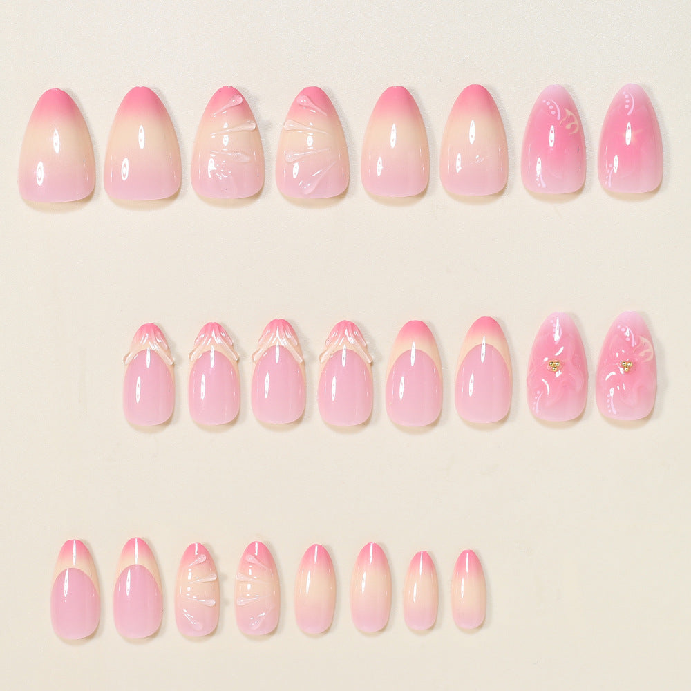 Elegant Floral Press-On Nail Art Set Bowlift