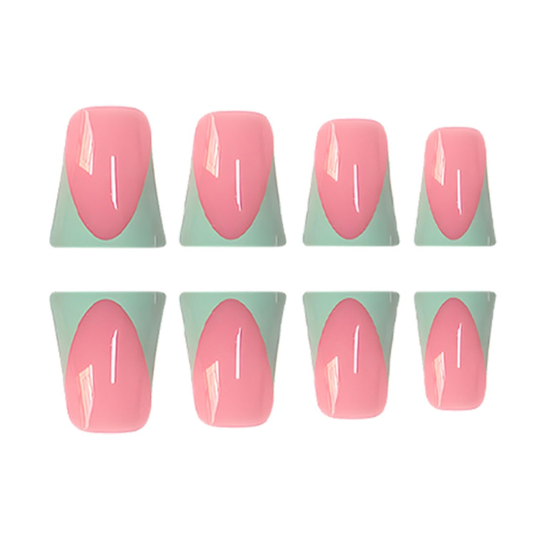 Stylish French Tip Press-On Nails with Customizable Design Bowlift