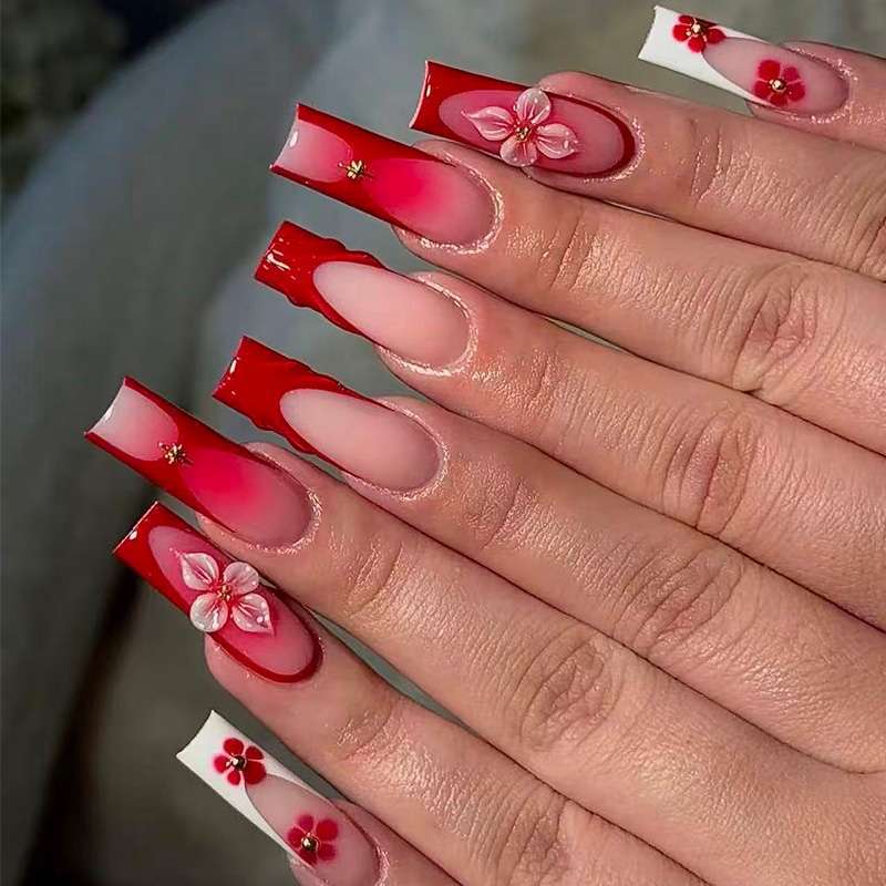 3D Floral Nail Art Enhancements Bowlift