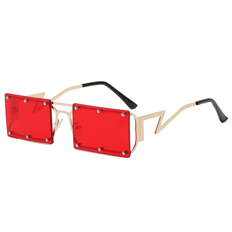 Women extravagant oversized sunglasses with geometric frame Bowlift