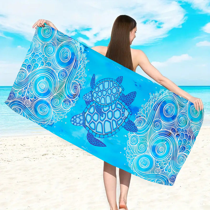 Microfiber beach towel with exclusive turtle motif Bowlift