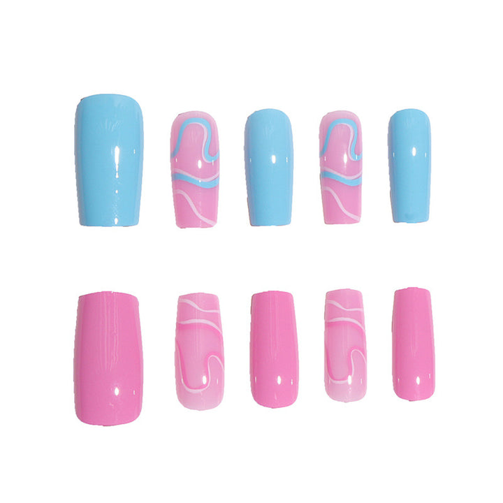 Elegant Artistic Press-On Nail Set Bowlift