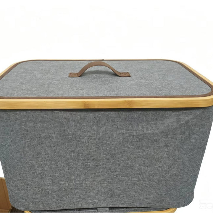 Storage boxes with elegant bamboo accents Bowlift