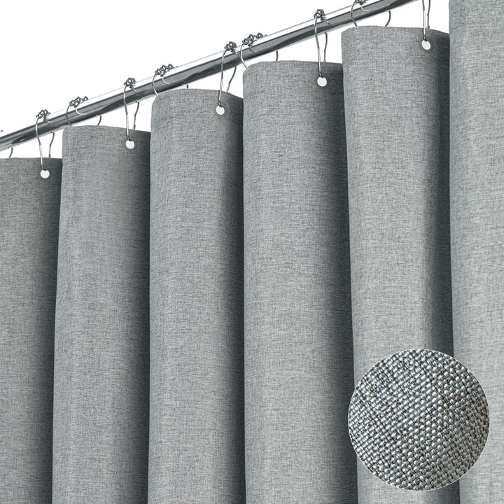 Textured Fabric Shower Curtain Bowlift