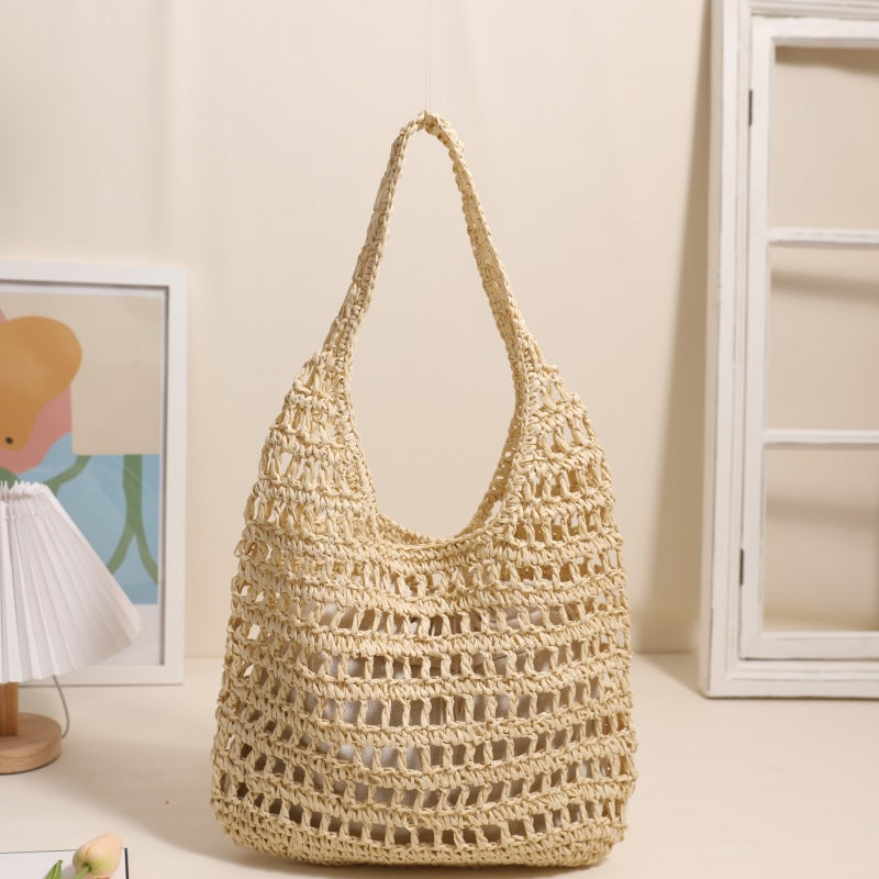 Trendy net tote bag with gathered design Bowlift