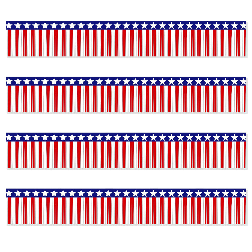 Unisex decorative table fringe set with star border and long fringes for party and event decoration Bowlift