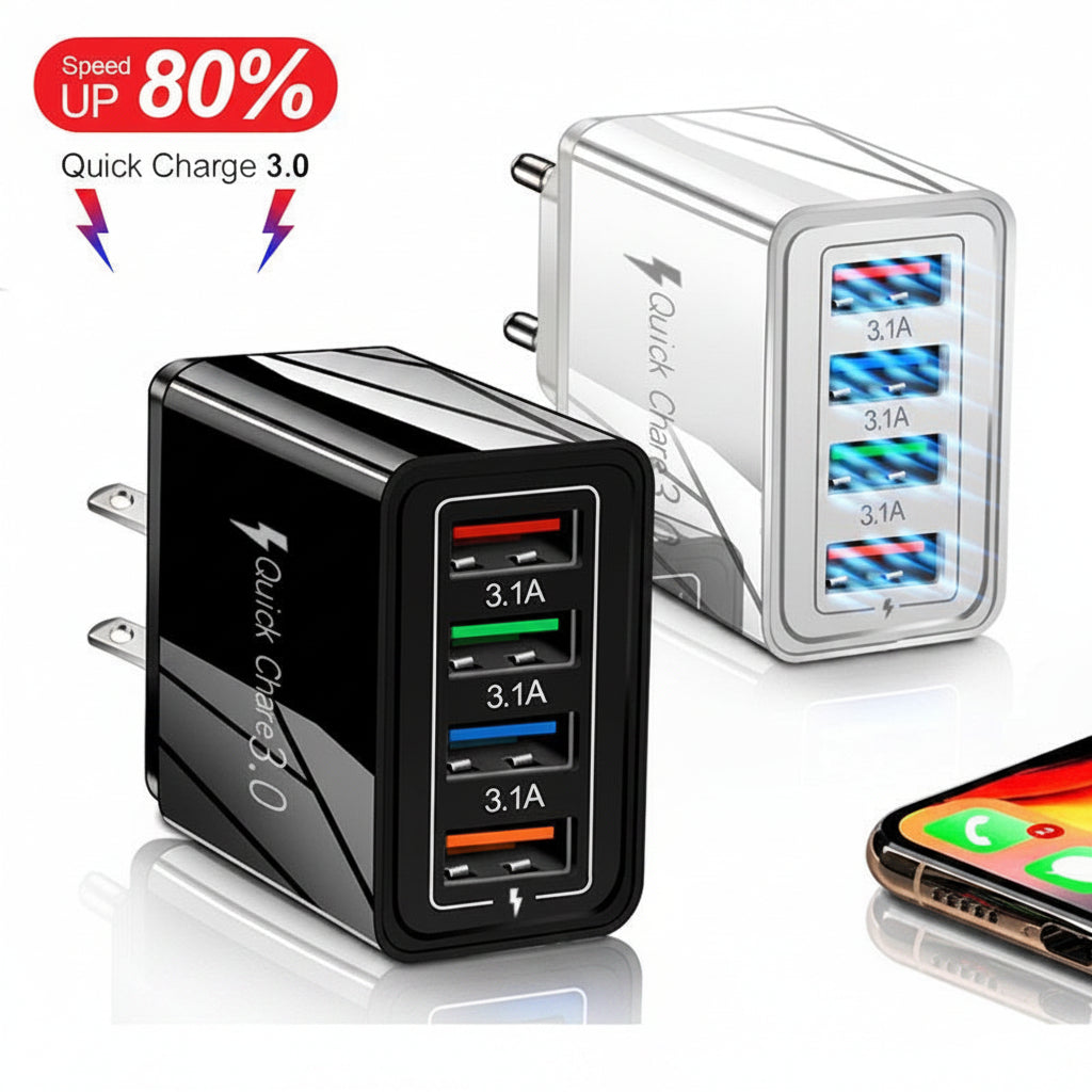 4-Port Quick Charge 3.0 Charger with AI Performance Boost