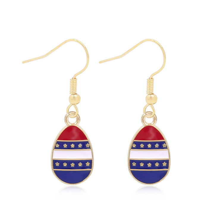 Women's lightweight star earrings with enamel flag design and fishhook Bowlift