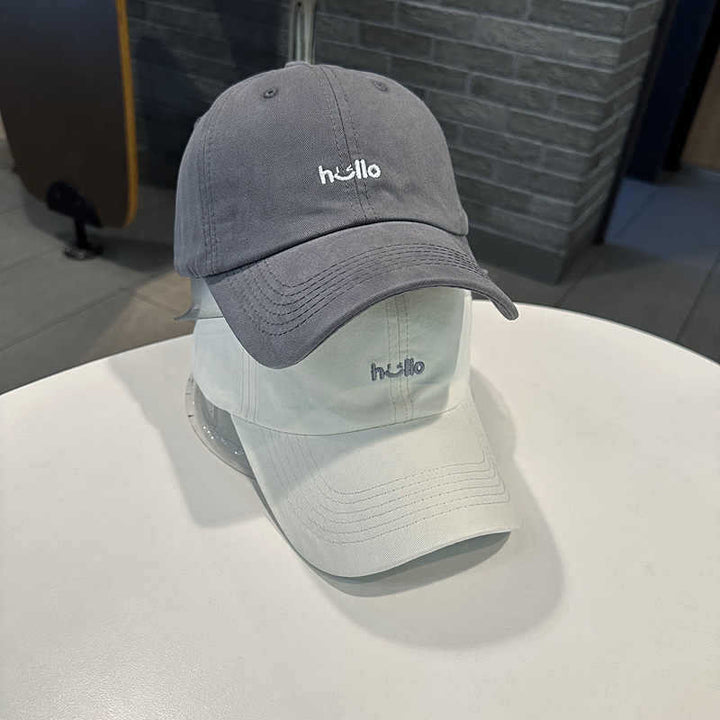 Unisex Casual Cotton Baseball Cap with Embroidered Message Bowlift