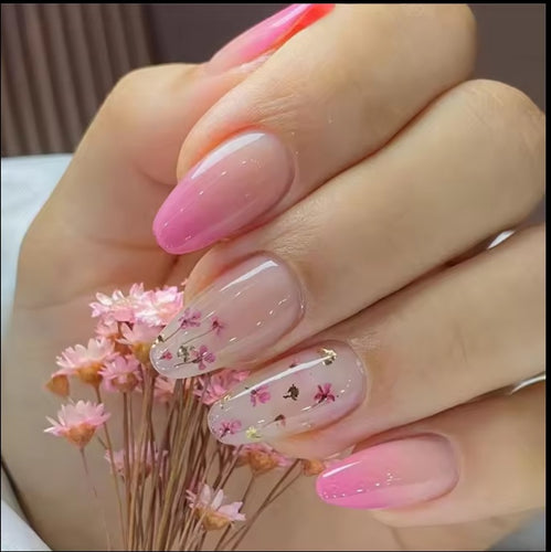 DIY Press-On Nail Art Set with Flower Design Bowlift