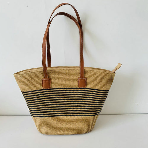 Trendy Basket Bag with Elegant Leather Accents Bowlift