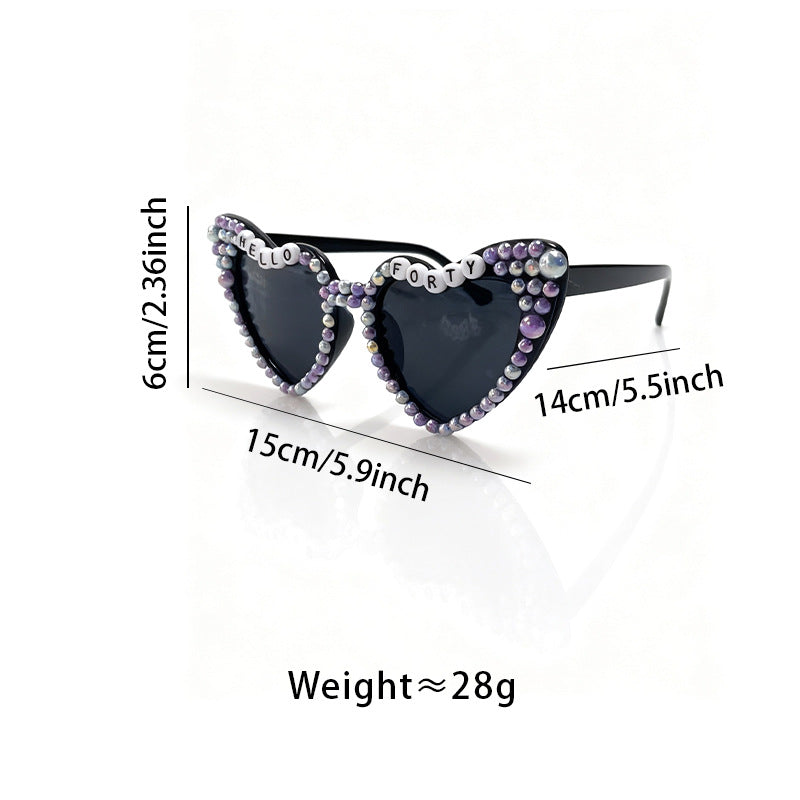 Glamorous Heart-Shaped Bridal Sunglasses Bowlift