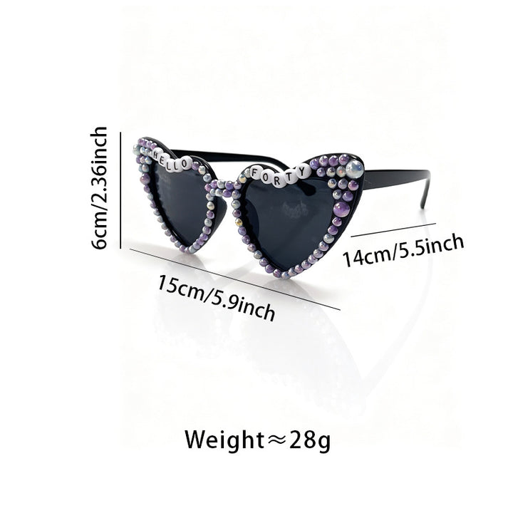 Glamorous Heart-Shaped Bridal Sunglasses Bowlift