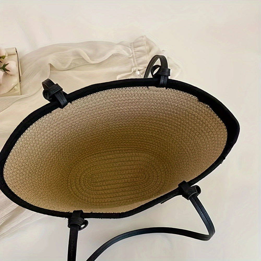 Spacious beach bag with innovative leather handles Bowlift