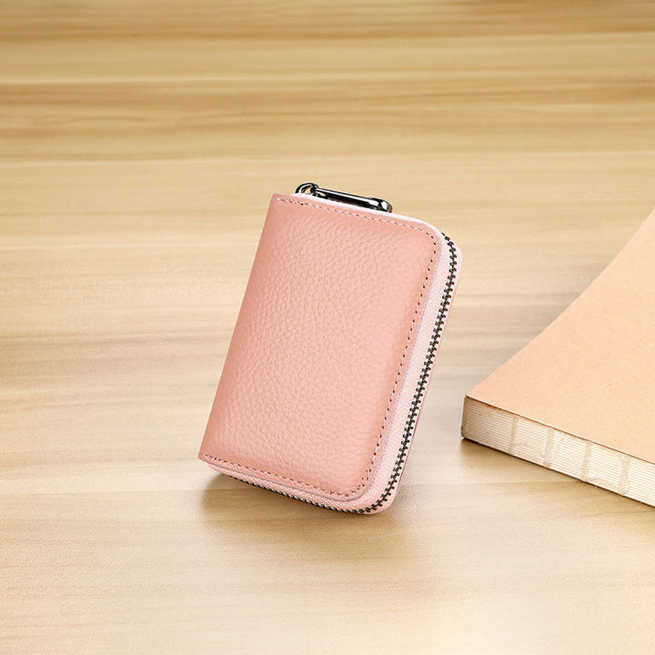 Stylish Zippered Leather Card Holder Bowlift