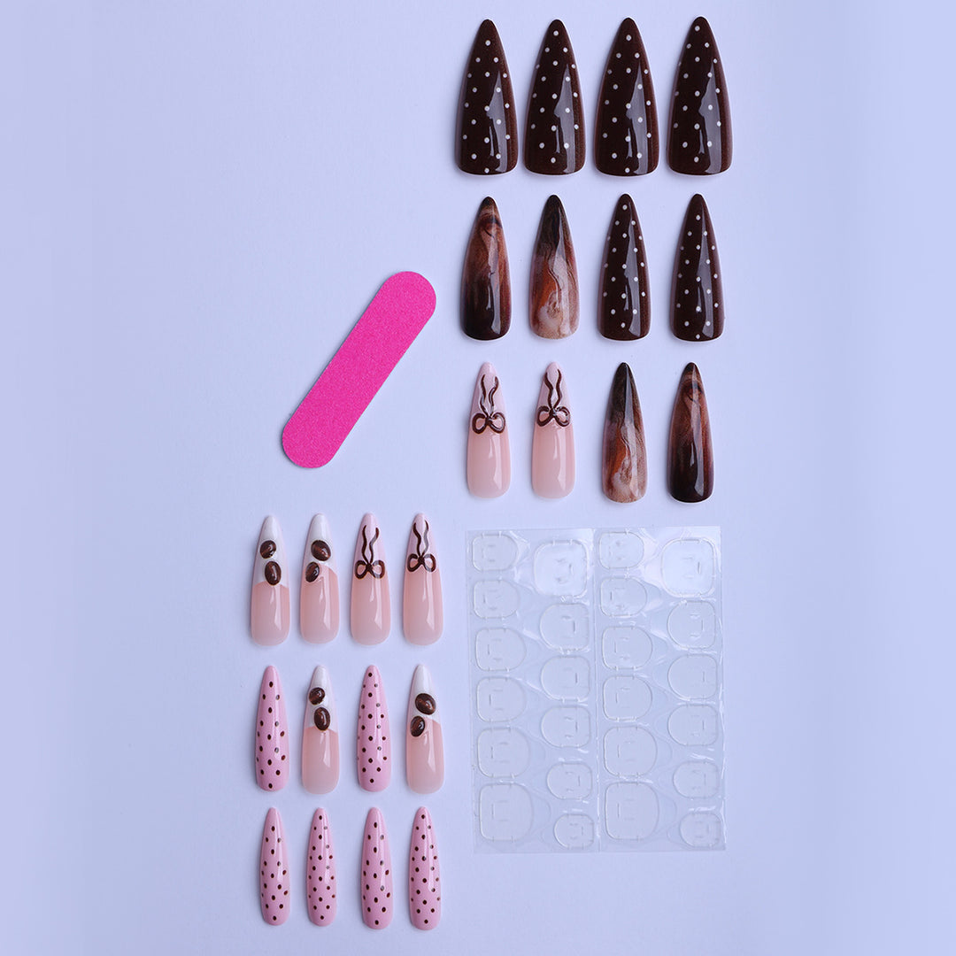 Elegant Artistic Press-On Nail Tips Collection Bowlift