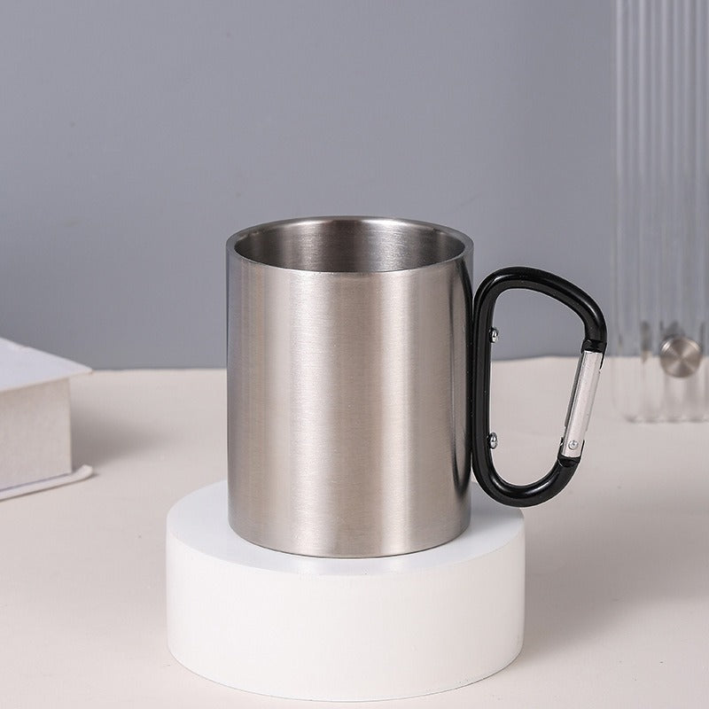 Women's Stainless Steel Coffee Mug with Carabiner Handle Bowlift