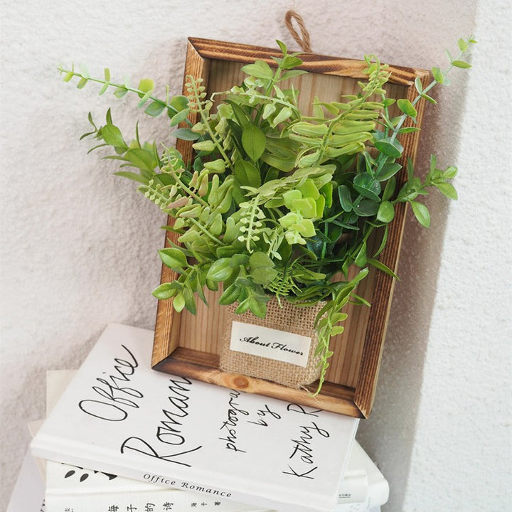 Rustic Wall-Mounted Faux Plant Arrangement