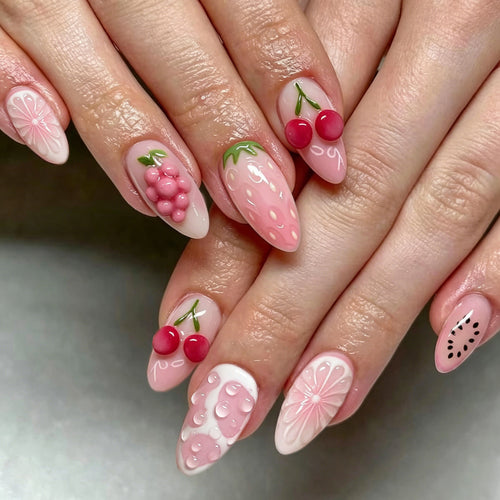 Artistic Fruit-Inspired Press-On Nail Set Bowlift