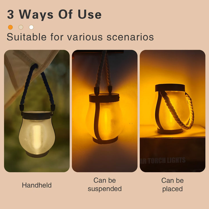 Unisex solar-powered lantern in modern fire design style Bowlift