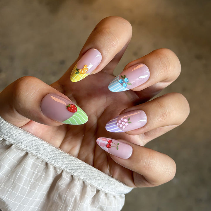 Fruit-Inspired Artistic Press-On Nail Set Bowlift
