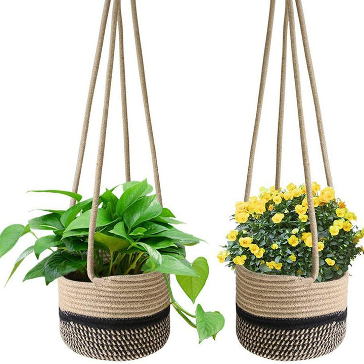 Hanging Rope Planter Basket with Long Suspension Straps Bowlift