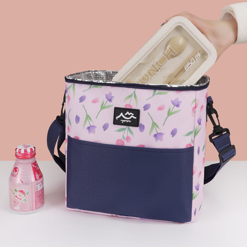 Insulated Floral Print Lunch Box Cooler Bowlift