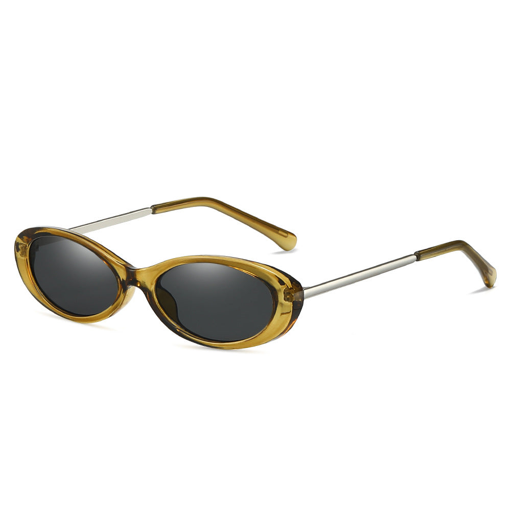 Retro-Inspired Oval Frame Sunglasses Bowlift