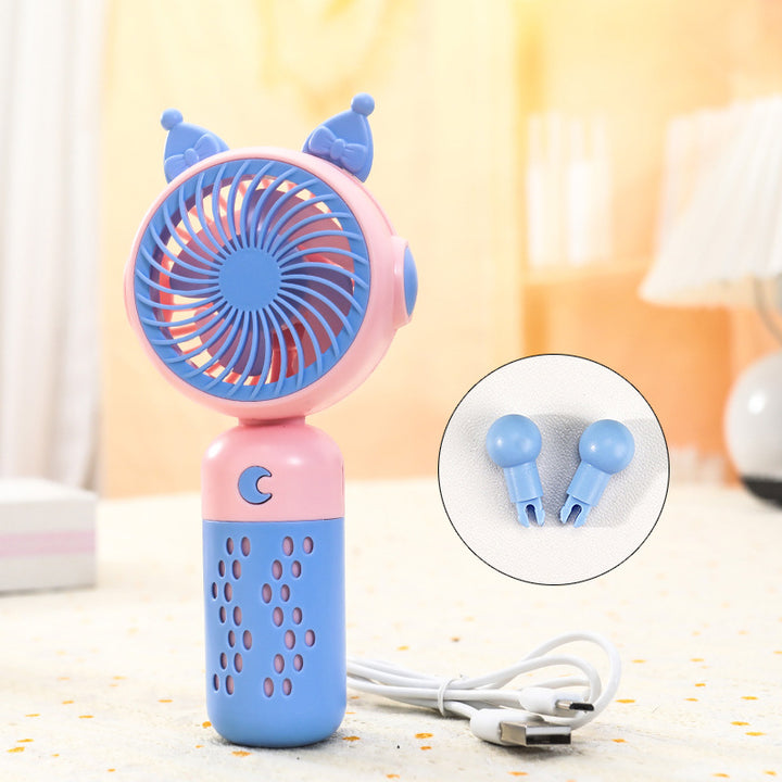 Ladies Portable Mini Handheld Fan with Cat Ears Bowlift