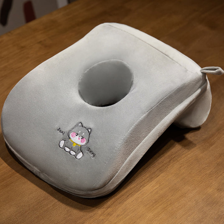 Plush Neck Support Pillow with Ergonomic Cutout Bowlift