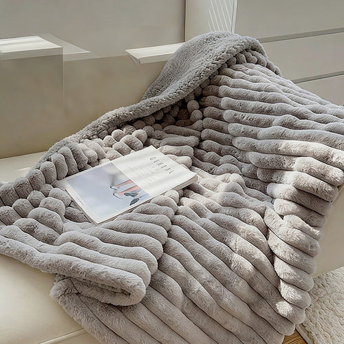 Women Super Soft Plush Blanket with 3D Structure Bowlift