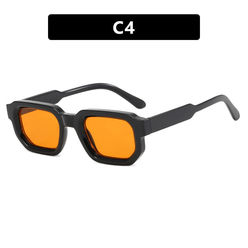 Women's geometric sunglasses with stylish transparent frame and polarized lenses Bowlift