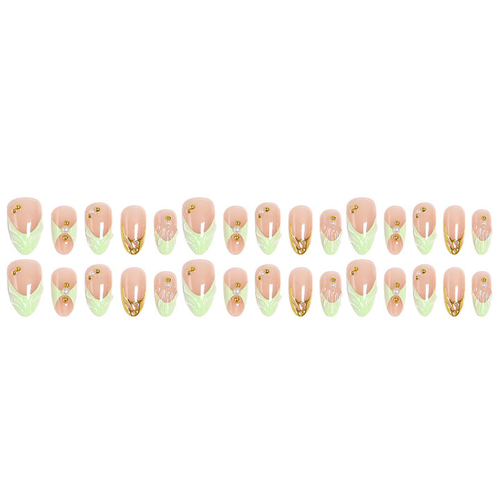 Nail Art Set with Floral and Golden Accents Bowlift