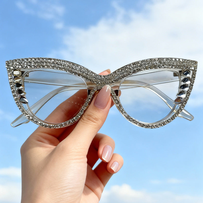 Rhinestone-Embellished Cat-Eye Eyewear Bowlift
