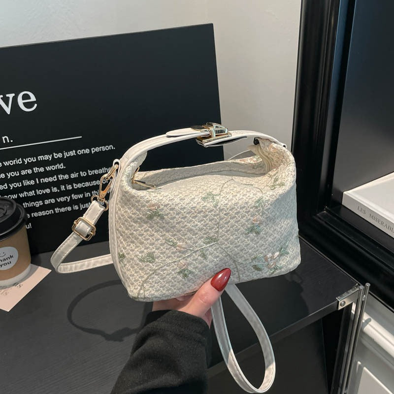 Embroidered Floral Mini Handbag Bowlift